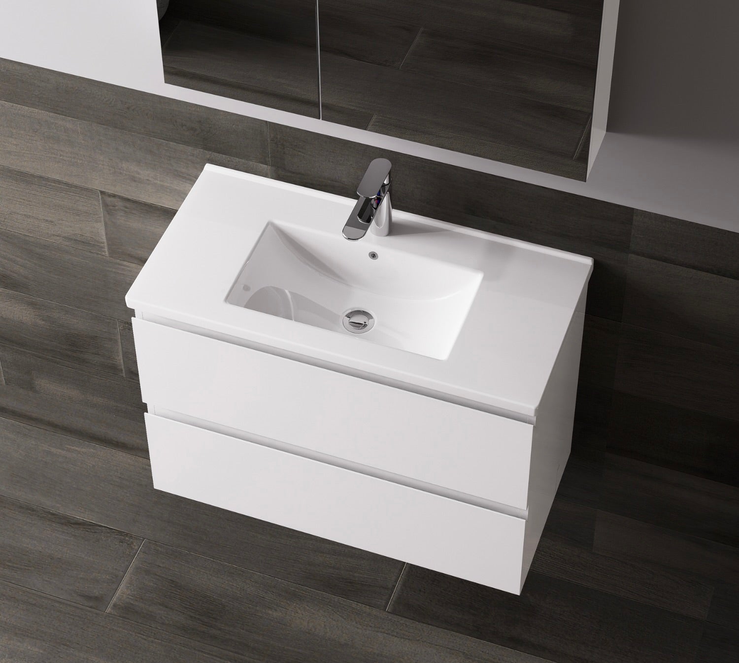 Nora Modena Wall-Hung Slim Vanity White W590*D355*H520 (RBV-1019MCWH600)