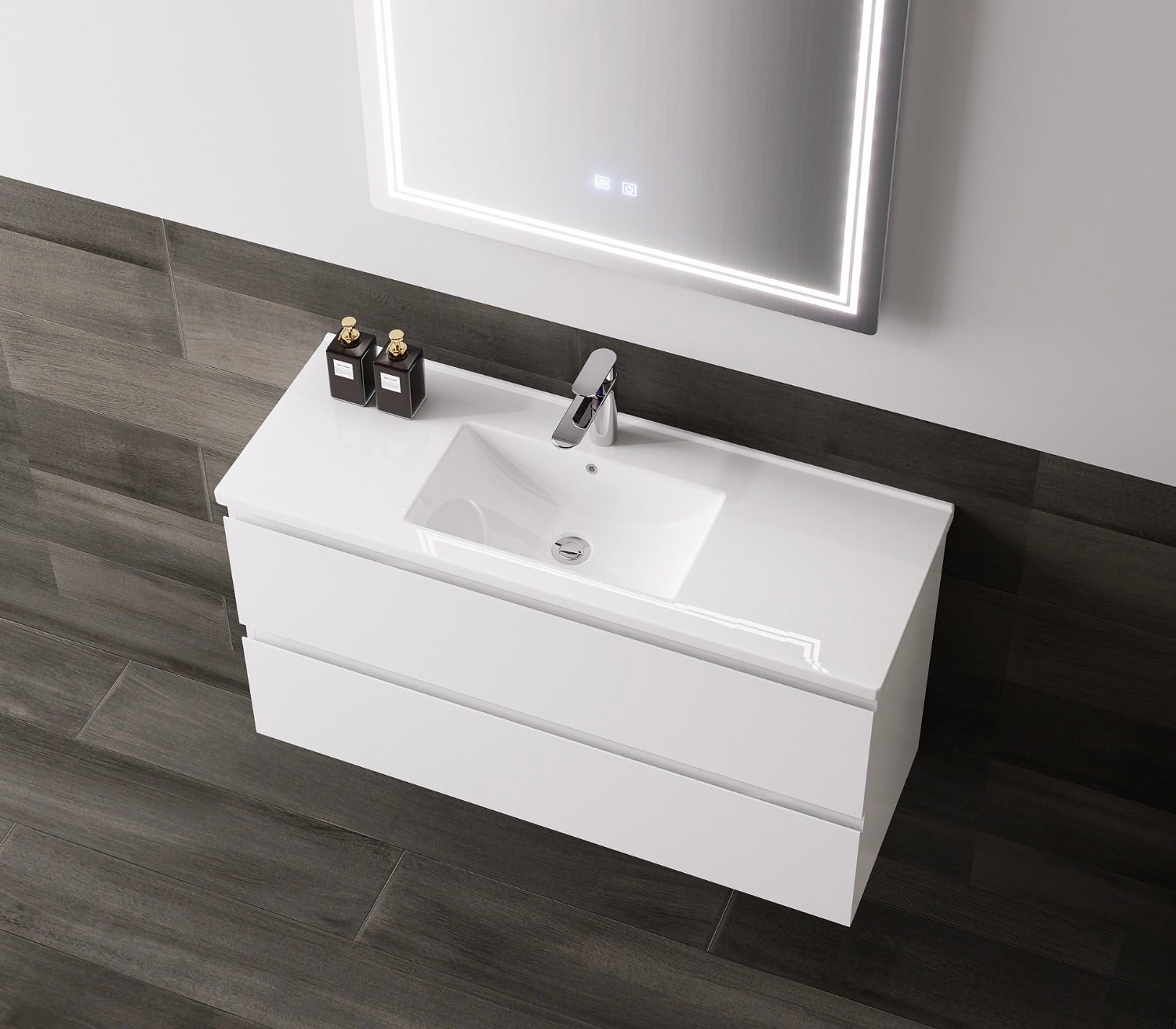 Nora Modena Wall-Hung Slim Vanity White W890*D355*H520 (RBV-1019MCWH900)