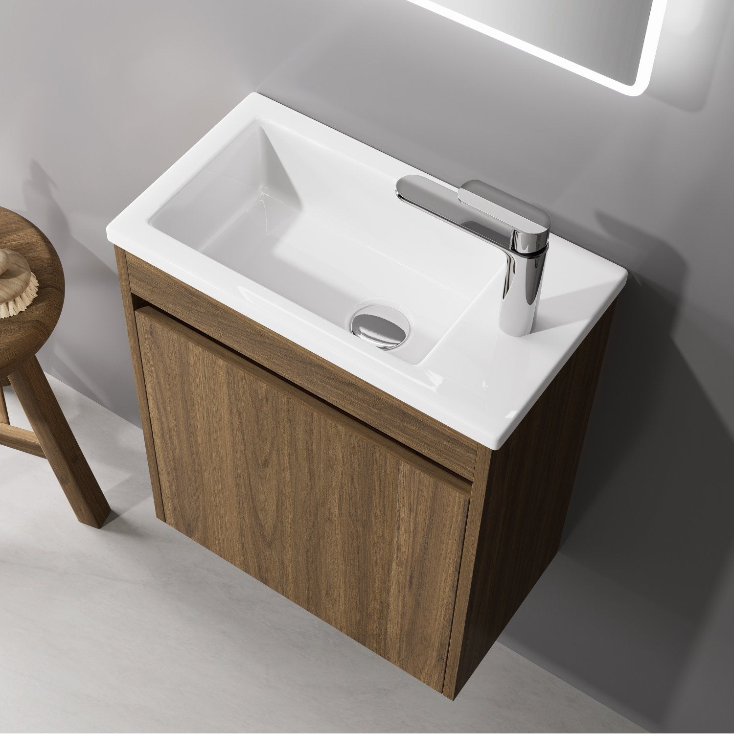 Nora Verona Wall-Hung Vanity Walnut W448*D250*H520 (RBV-5008MCWN450)