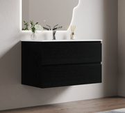 Nora Modena Wall-Hung Vanity Charred Oak W740*D455*H520 (RBV-1008MCCO750)