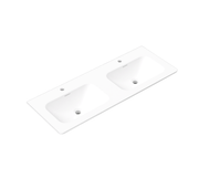 Nora Bianca Solid Surface Vanity Top with Overflow, Round Corner, Matt White, W1200*D460*H135mm (SS-RC25-MW1200DB)