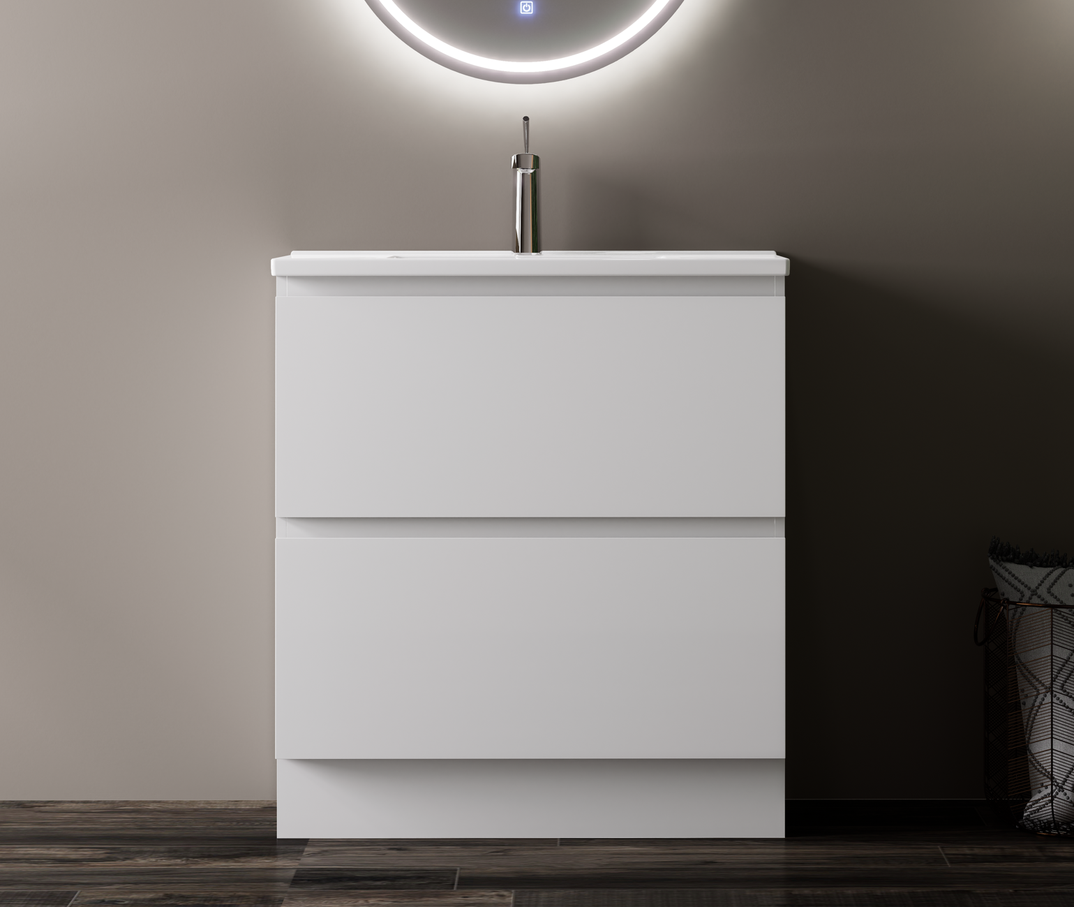 Nora Modena Floor Standing Slim Vanity White  W740*D355*H820 (RBV-1018MCWH750)