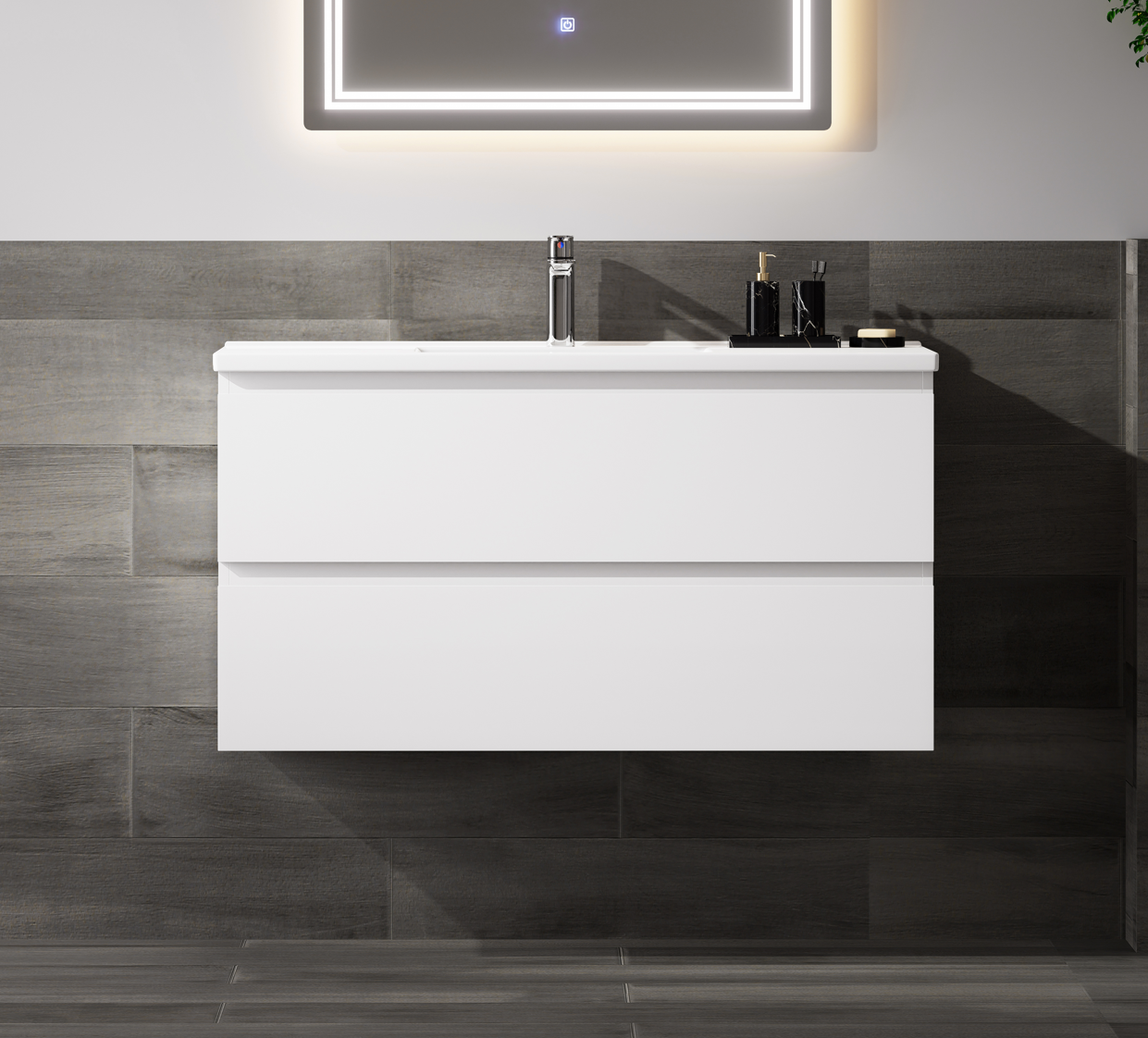 Nora Modena Wall-Hung Slim Vanity White W740*D355*H520 (RBV-1019MCWH750)