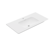 Nora Bianca Solid Surface Vanity Top with Overflow, Round Corner, Matt White, W900*D460*H135mm (SS-RC25-MW900)