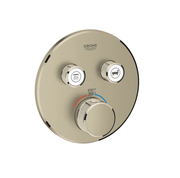 Grohe Smart Control Thermostatic Mixer, 2 Function Round Brushed Nickel (29137EN0)