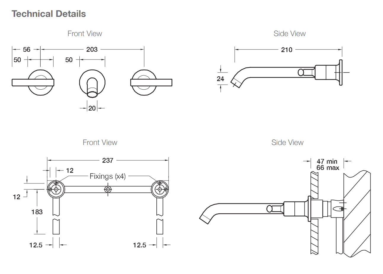 Kohler Purist WM Basin Set with 210mm Spout Chrome (14415A-B4-CP)