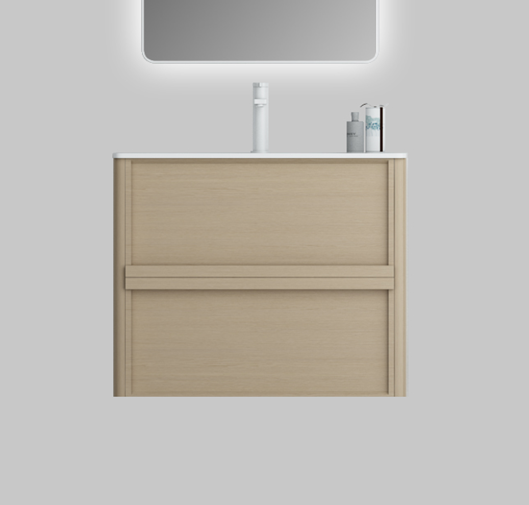 Nora Rimini Wall-Hung Vanity Log Walnut W740*D455*H520 (RBV-1688MCLWN750) CABINET ONLY