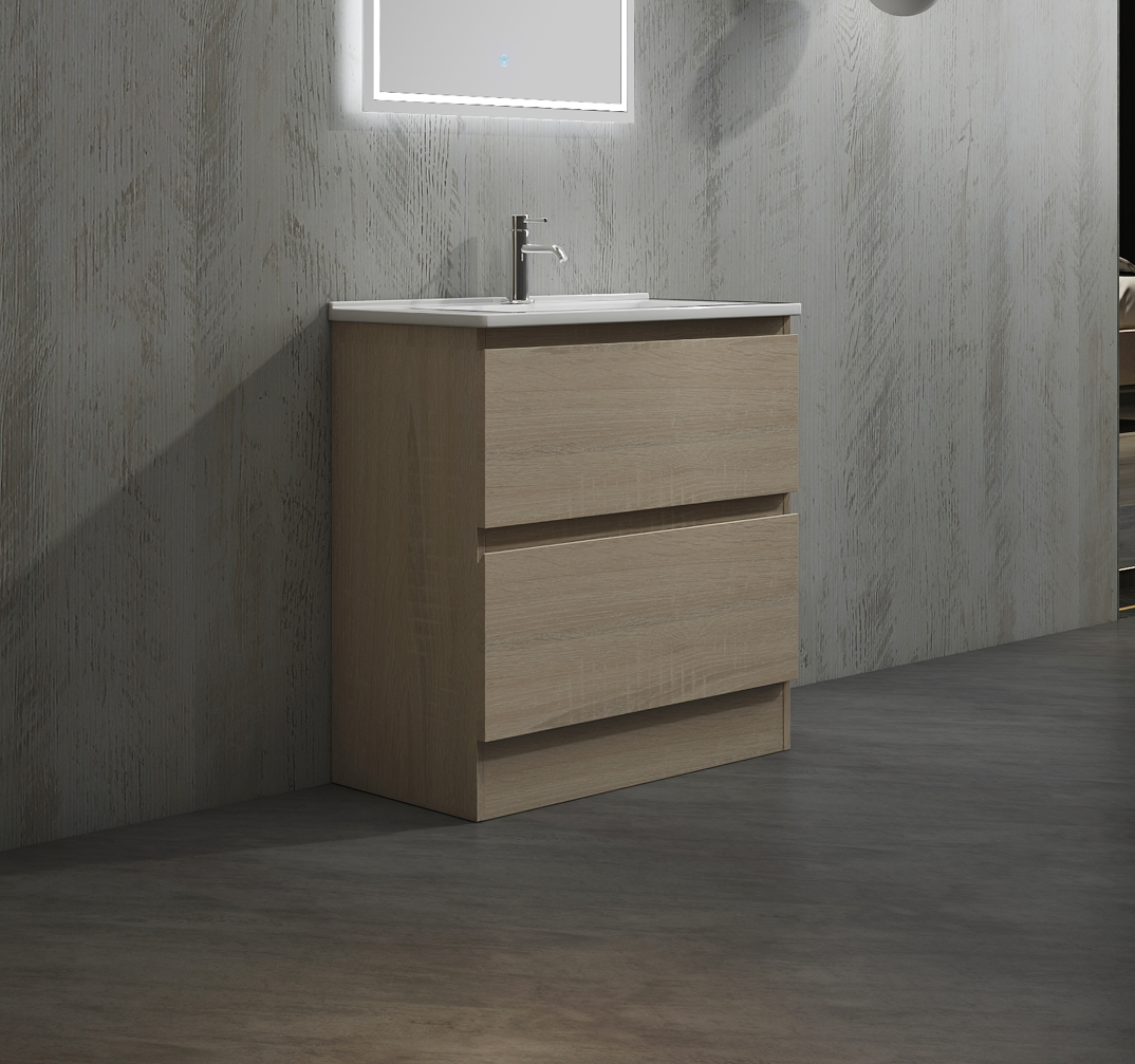 Nora Modena Floor Standing Slim Vanity North American Oak W590*D355*H820 (RBV-1021MCLO600)