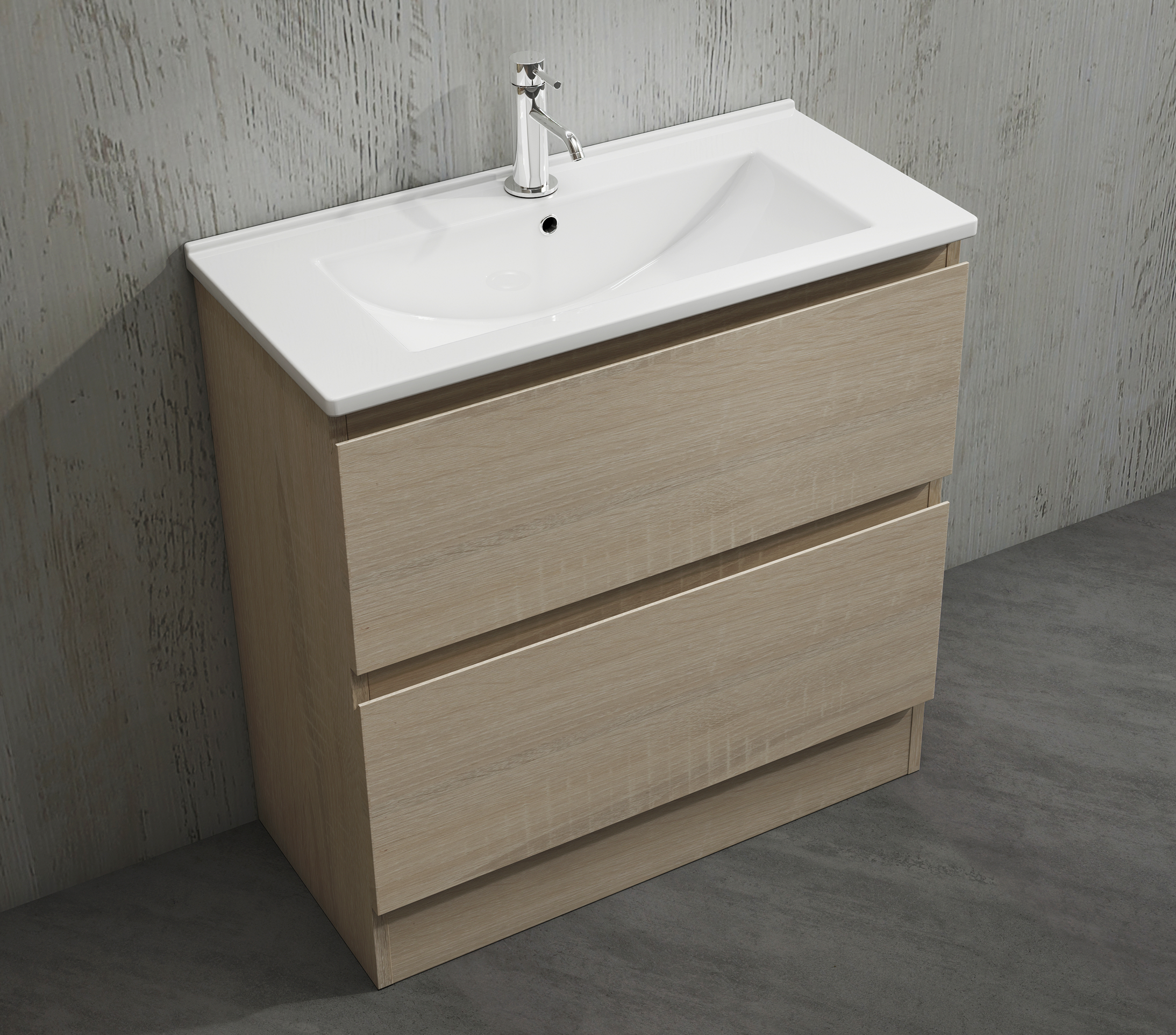 Nora Modena Floor Standing Slim Vanity North American Oak W740*D355*H820 (RBV-1021MCLO750)