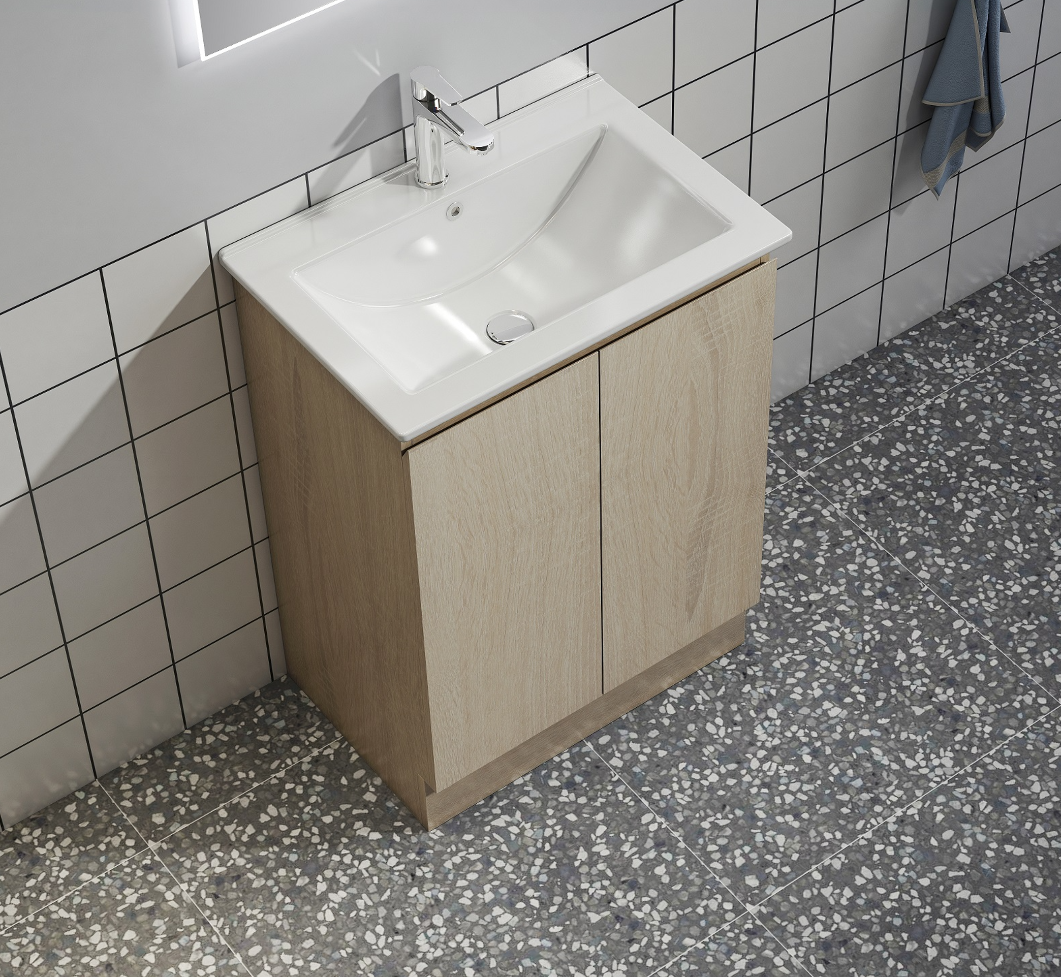 Nora Modena Floor Standing Vanity North American Oak W740*D455*H820 (RBV-1009MCLO750)