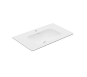 Nora Bianca Solid Surface Vanity Top with Overflow, Round Corner, Matt White, W750*D460*H135mm (SS-RC25-MW750)