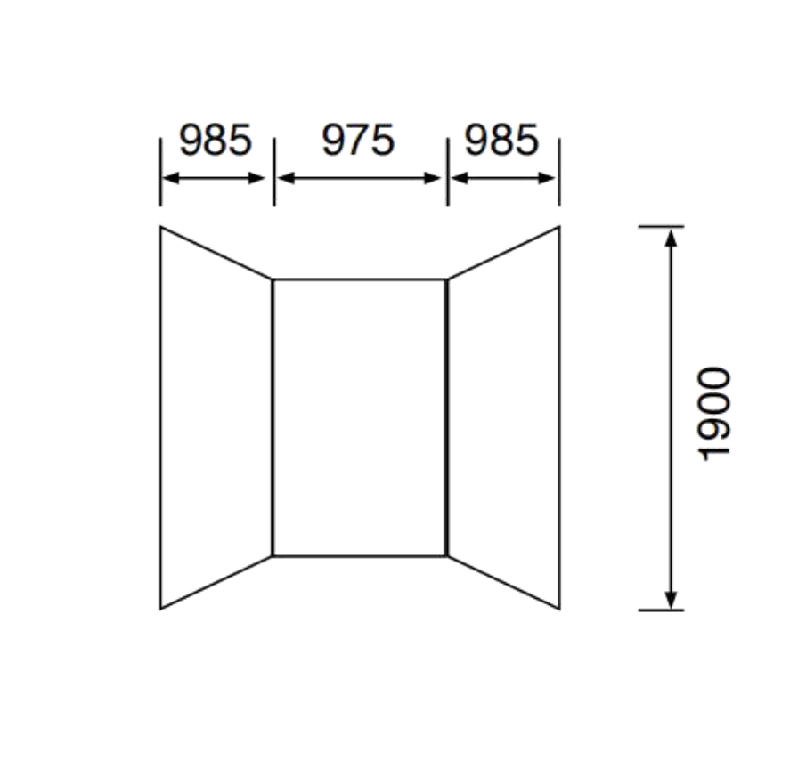Nora 3 Sides Shower Liner 985*975*985*1900mm (SL111T)