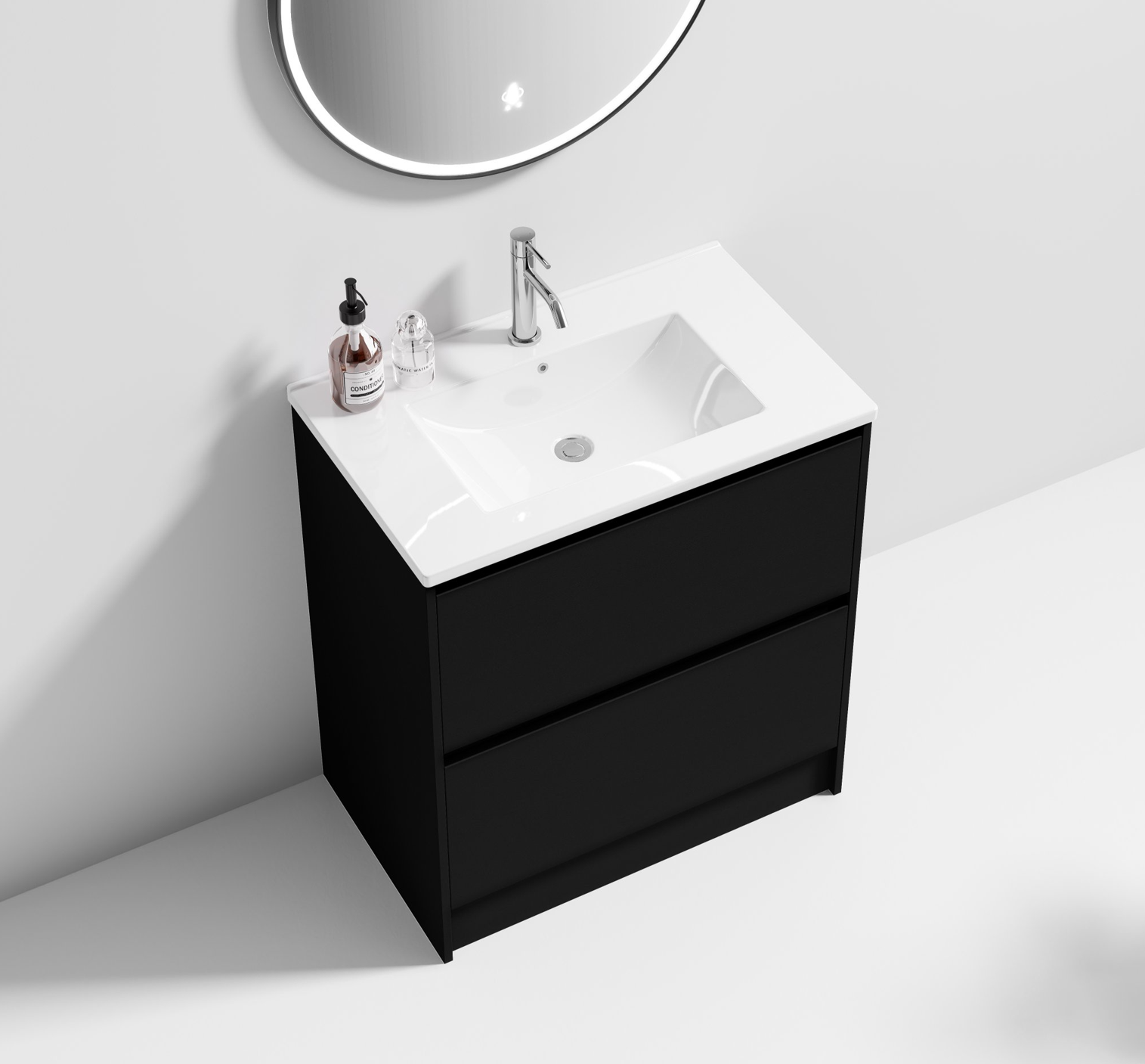 Nora Verona Floor Standing Vanity Charred Oak W740*D455*H820 (RBV-6009MCCO750) CABINET ONLY