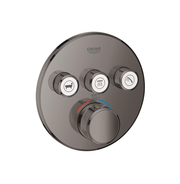 Grohe Smart Control Thermostatic Mixer, 3 Function Round Hard Graphite (29138A00)