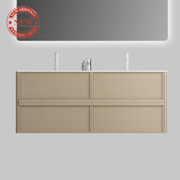 Nora Rimini Double Wall-Hung Vanity Log Walnut W1490*D455*H520 (RBV-1688MCLWN1500D) CABINET ONLY