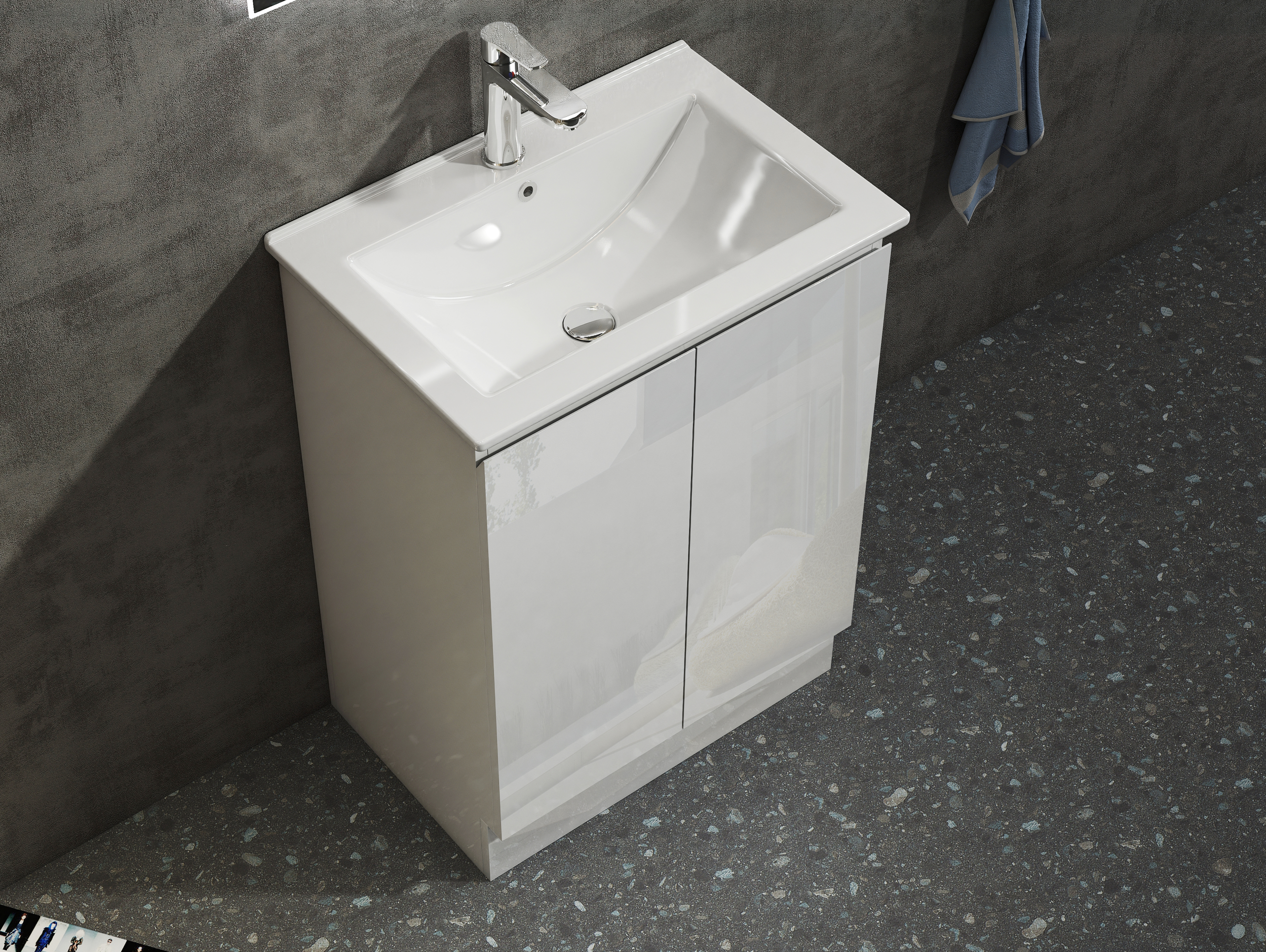 Nora Modena Floor Standing Vanity White W590*D260*H830 (LDJA600WMC)