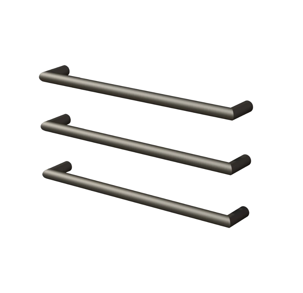 Nora Venezia Heated Towel Rail Single Bar Round W650*D100*∅32mm Gunmetal (DCR01-GM-650)