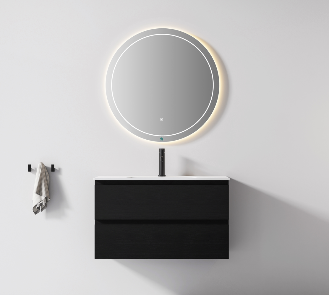 Nora Modena Wall-Hung Vanity Charred Oak W890*D460*H520 (RBV-1008MCCO900)