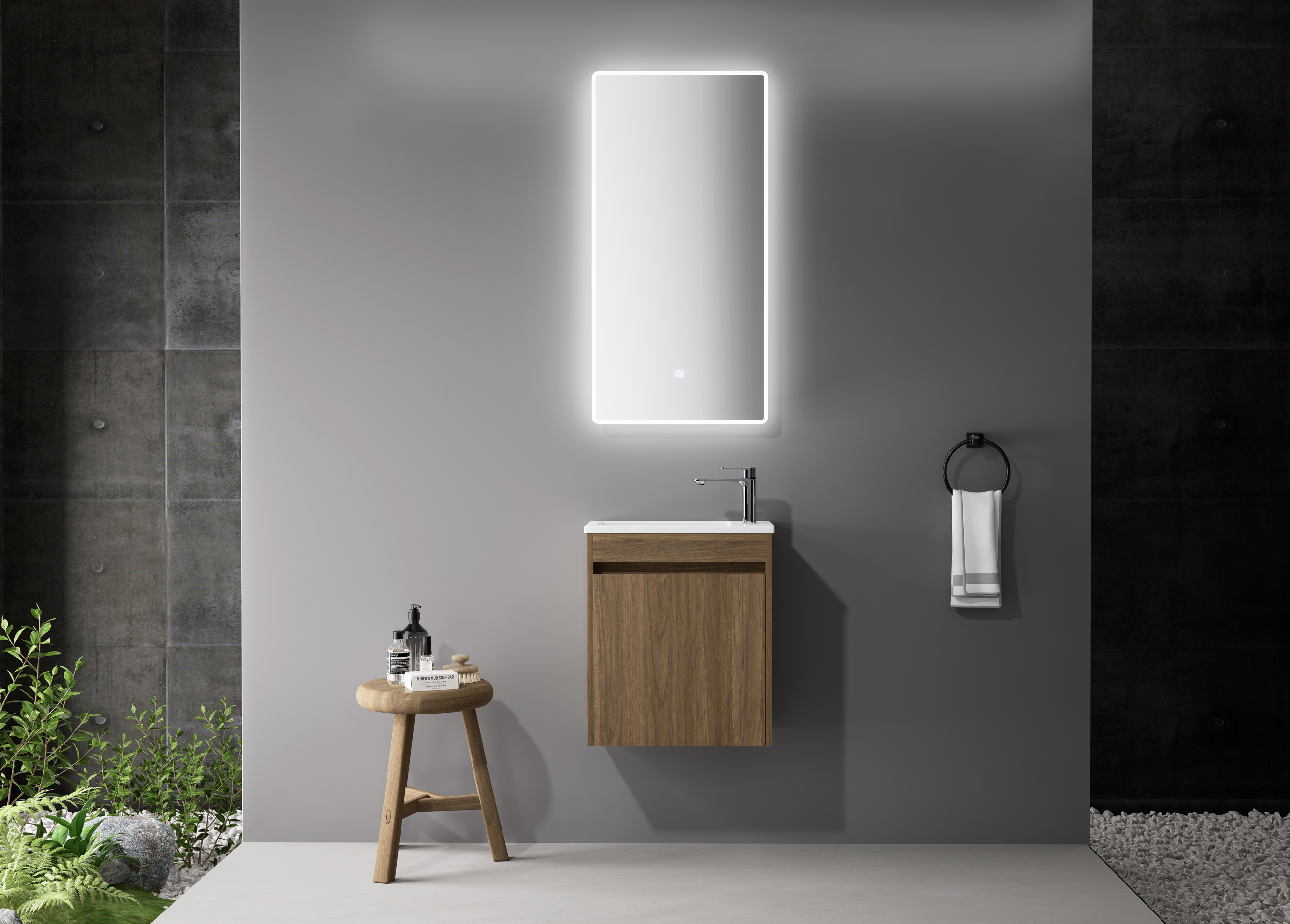 Nora Verona Wall-Hung Vanity Walnut W448*D250*H520 (RBV-5008MCWN450)