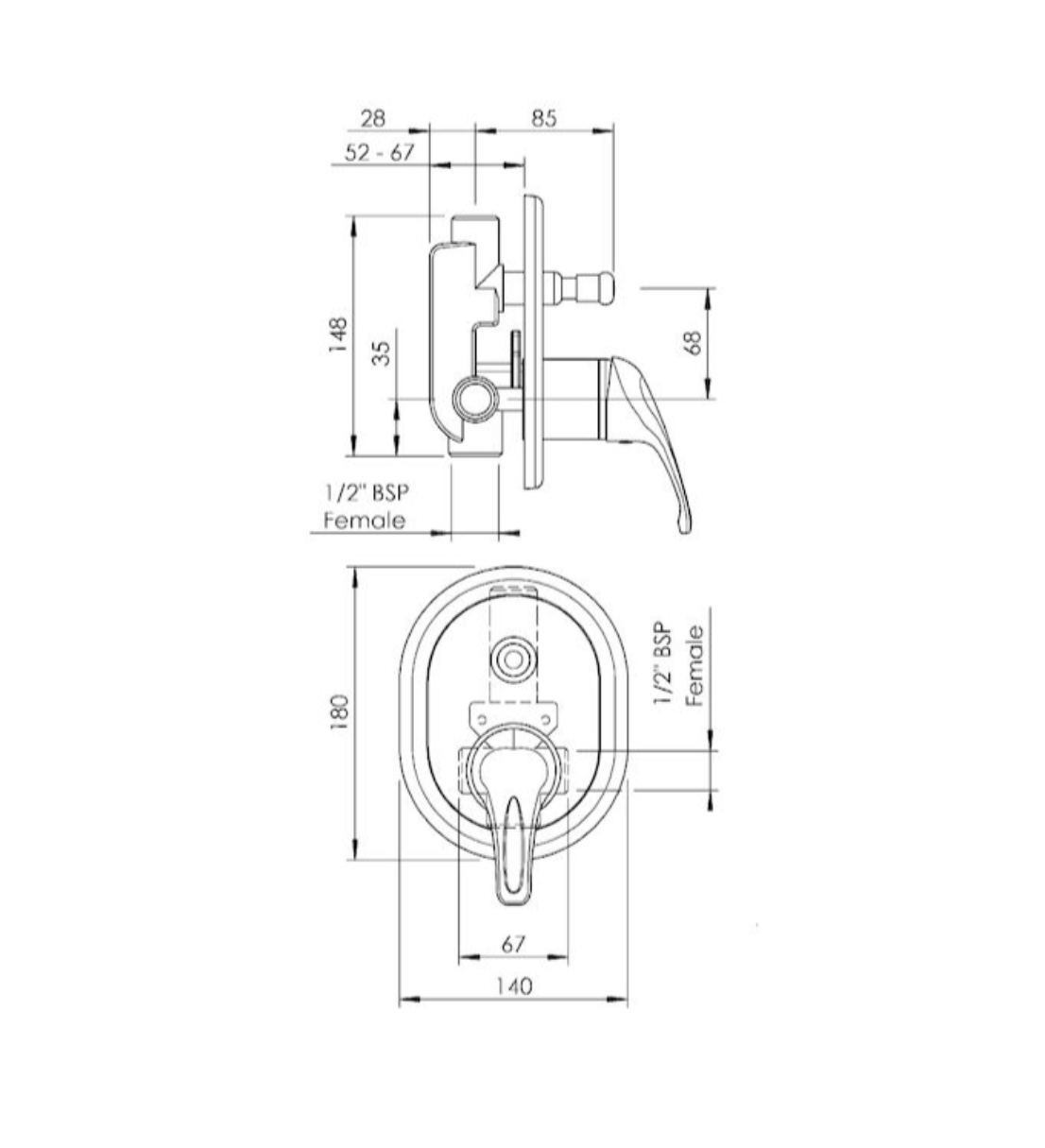 Methven Echo Strata Shower Mixer with Diverter - Chrome (E8216)