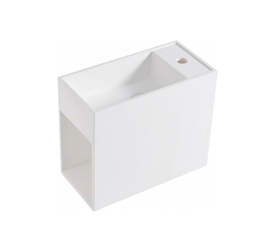 Nora Firenze Solid Surface Wall-Hung Basin with Open Shelf Left Hand (WB40L)