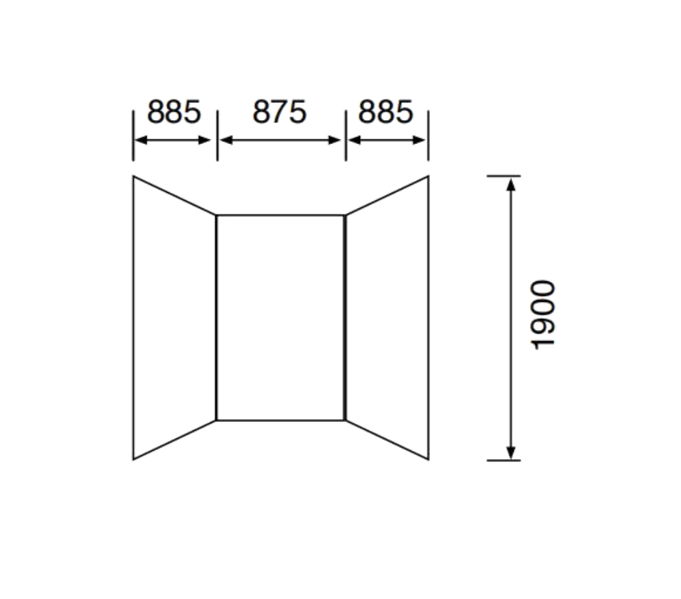 Nora 3 Sides Shower Liner 885*875*885*1900mm (SL999T)