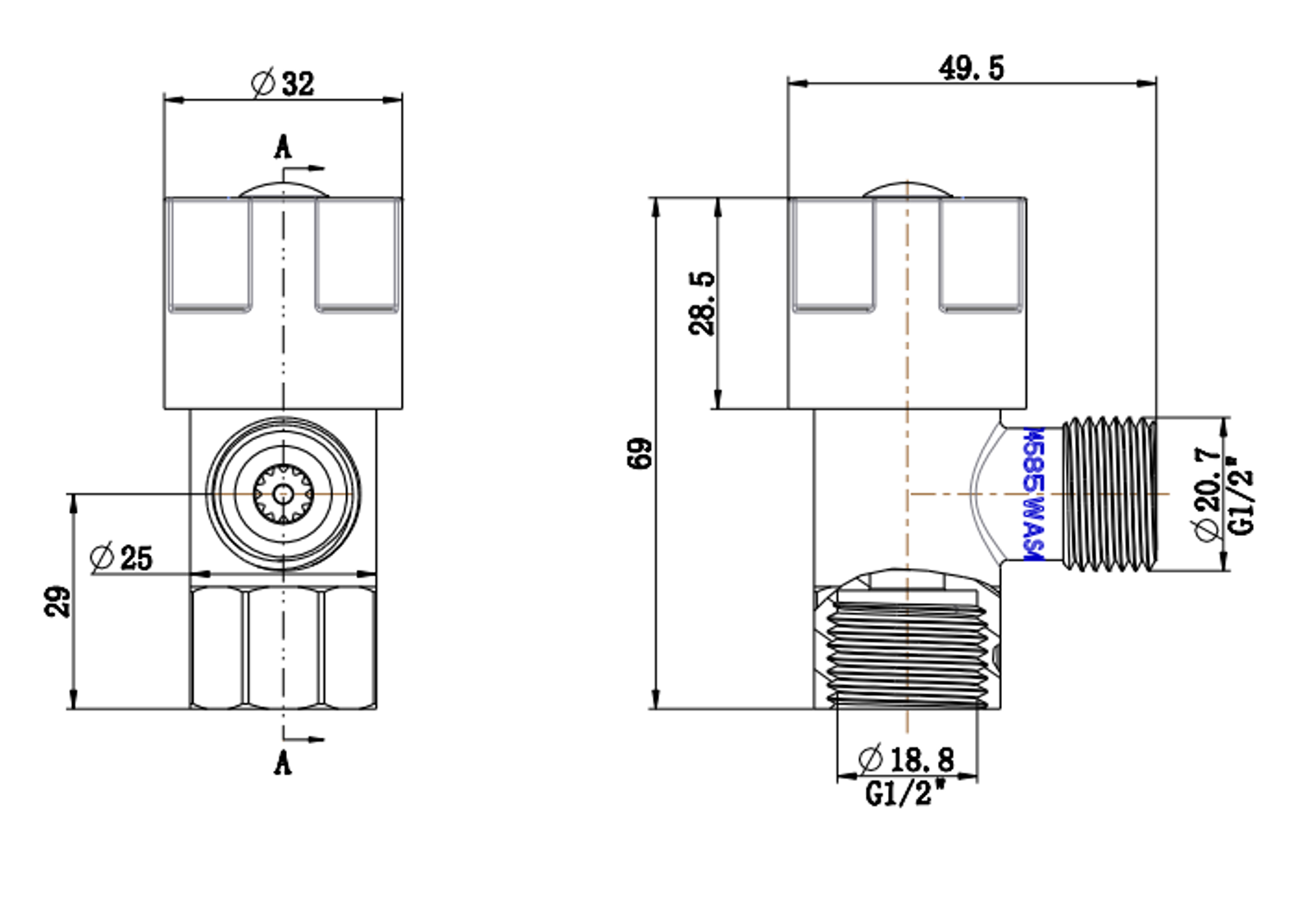 Nora Brass Cistern Tap (8778.02)