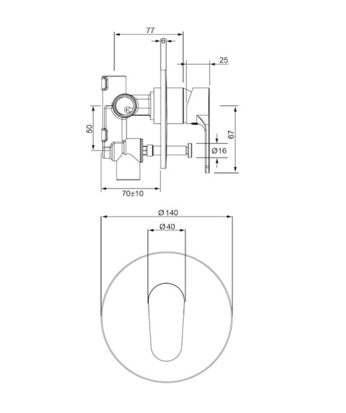 Methven Glide Shower Mixer with Diverter - Matte Black (03-9807MBK)
