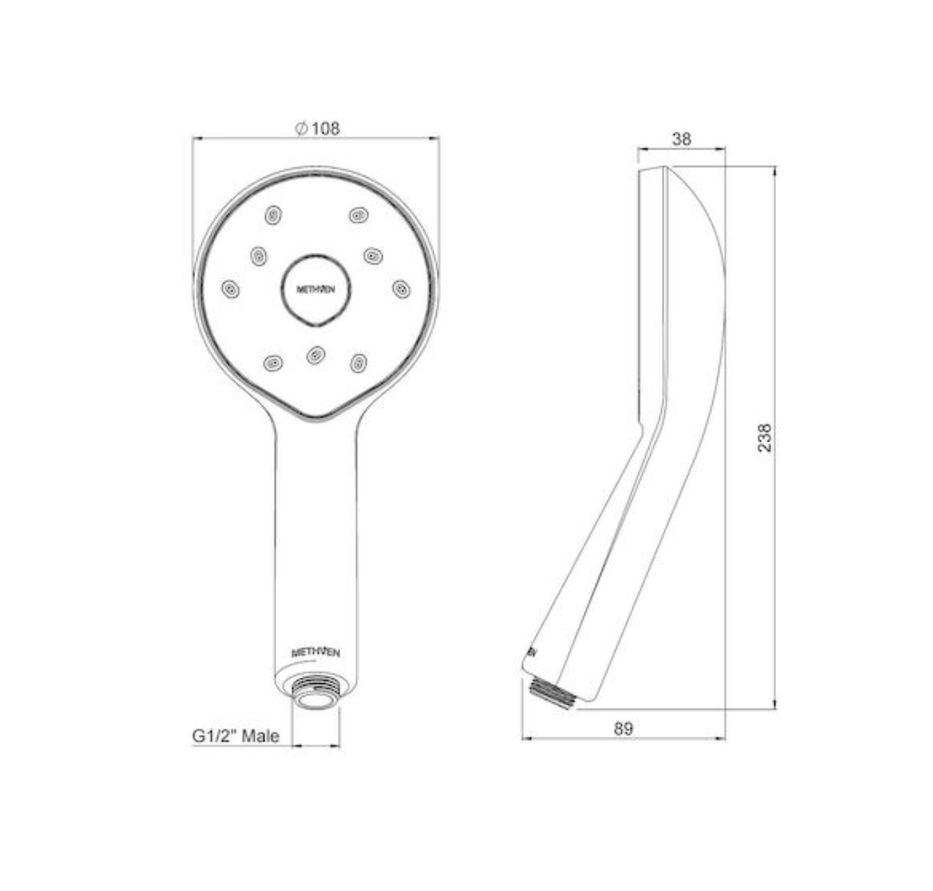 Methven Kiri MK2 Low Flow Handset - Chrome (KRLFHSCP)