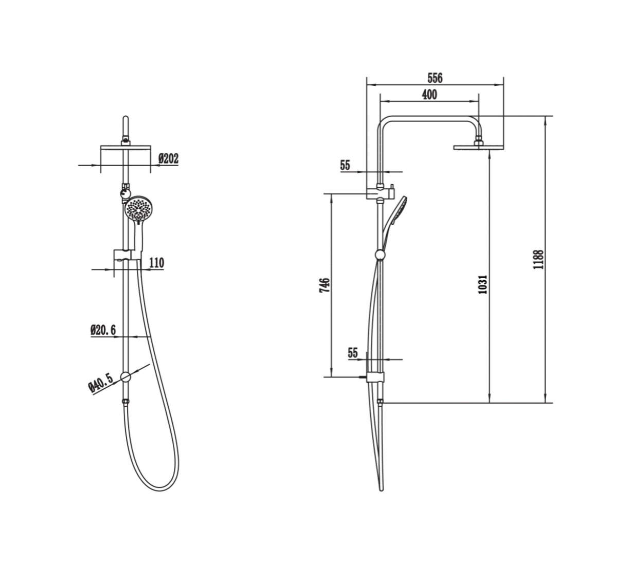 Methven Wairere Shower System Matte Black (WISSBK)