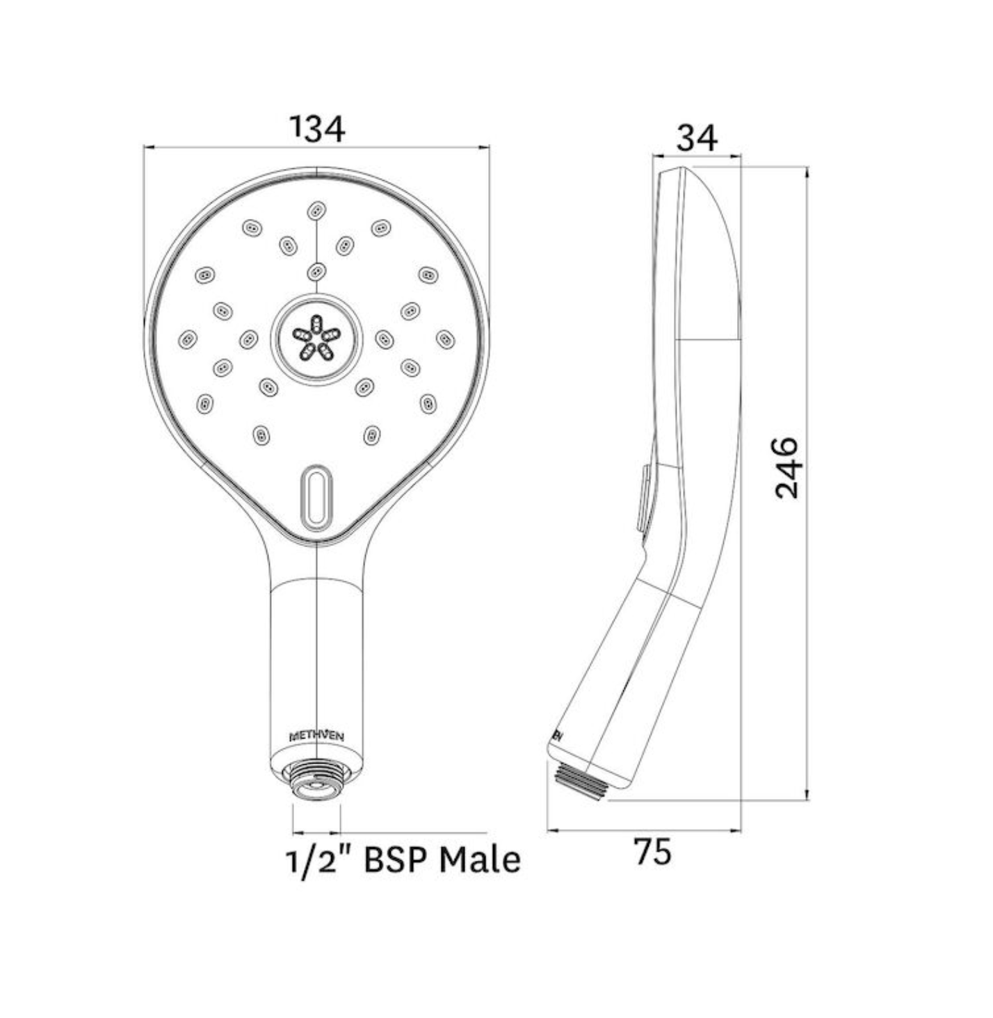 Methven Satinjet Koha MKII Handset - Graphite (KHHSCPGR)
