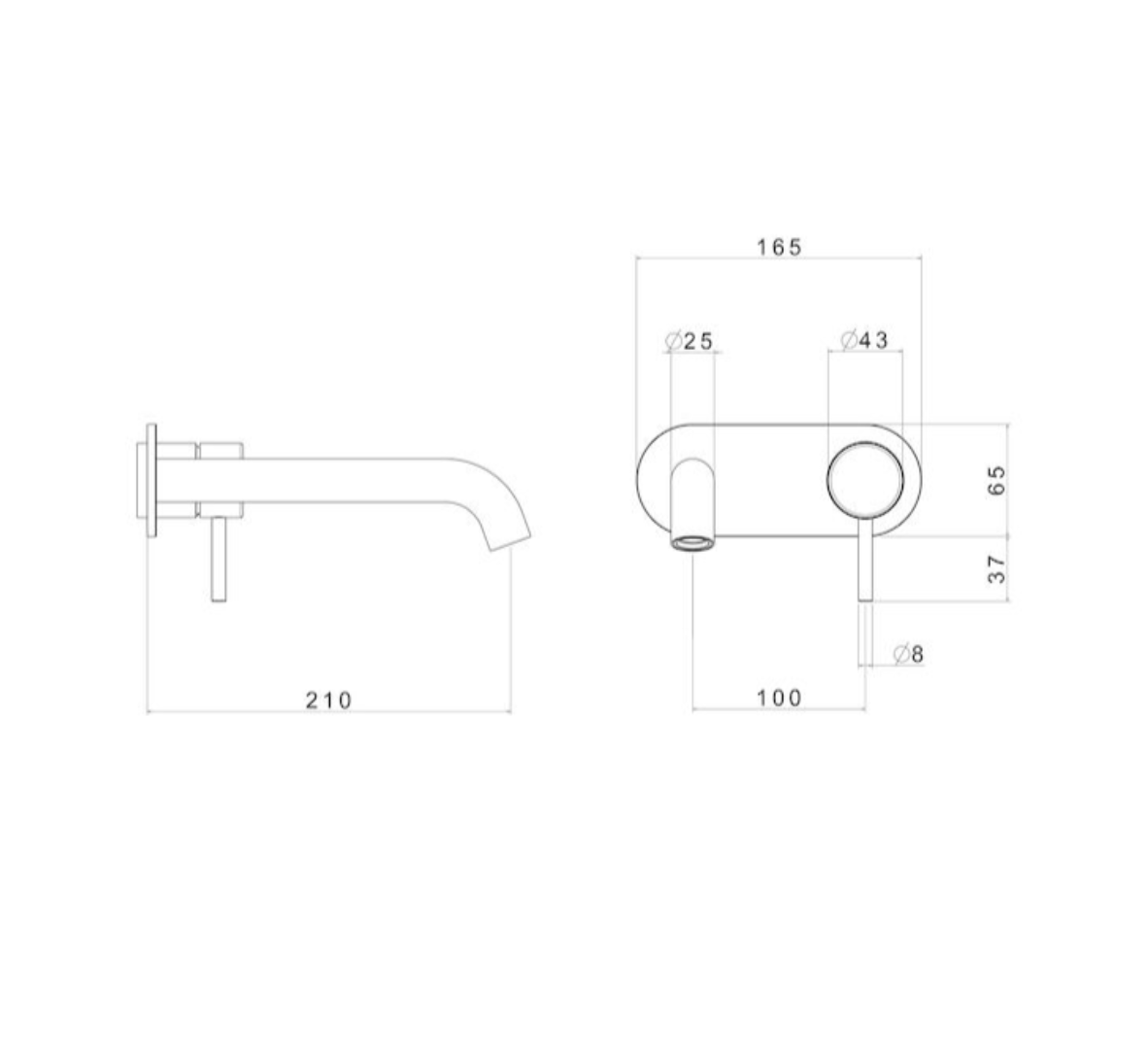 Methven Minimalist MK2 Wall Mounted Mixer with Spout Trim Kit Lead Free - Brushed Nickel (MNWBNK-TKF)
