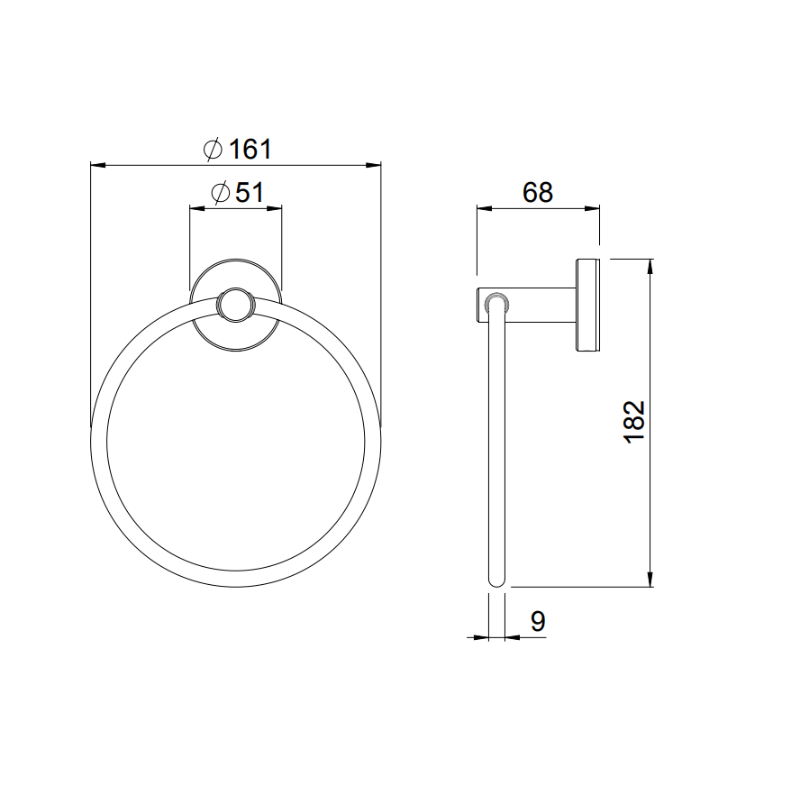 Methven Tūroa Towel Ring - Machined Graphite (TUTRGR)