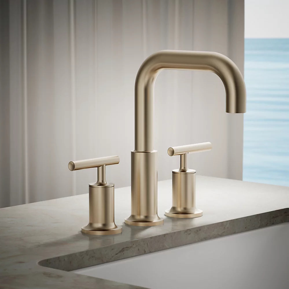 Kohler Purist Hob Mount Bath Set with Lever Handles Brushed Bronze (14428A-4-BV)