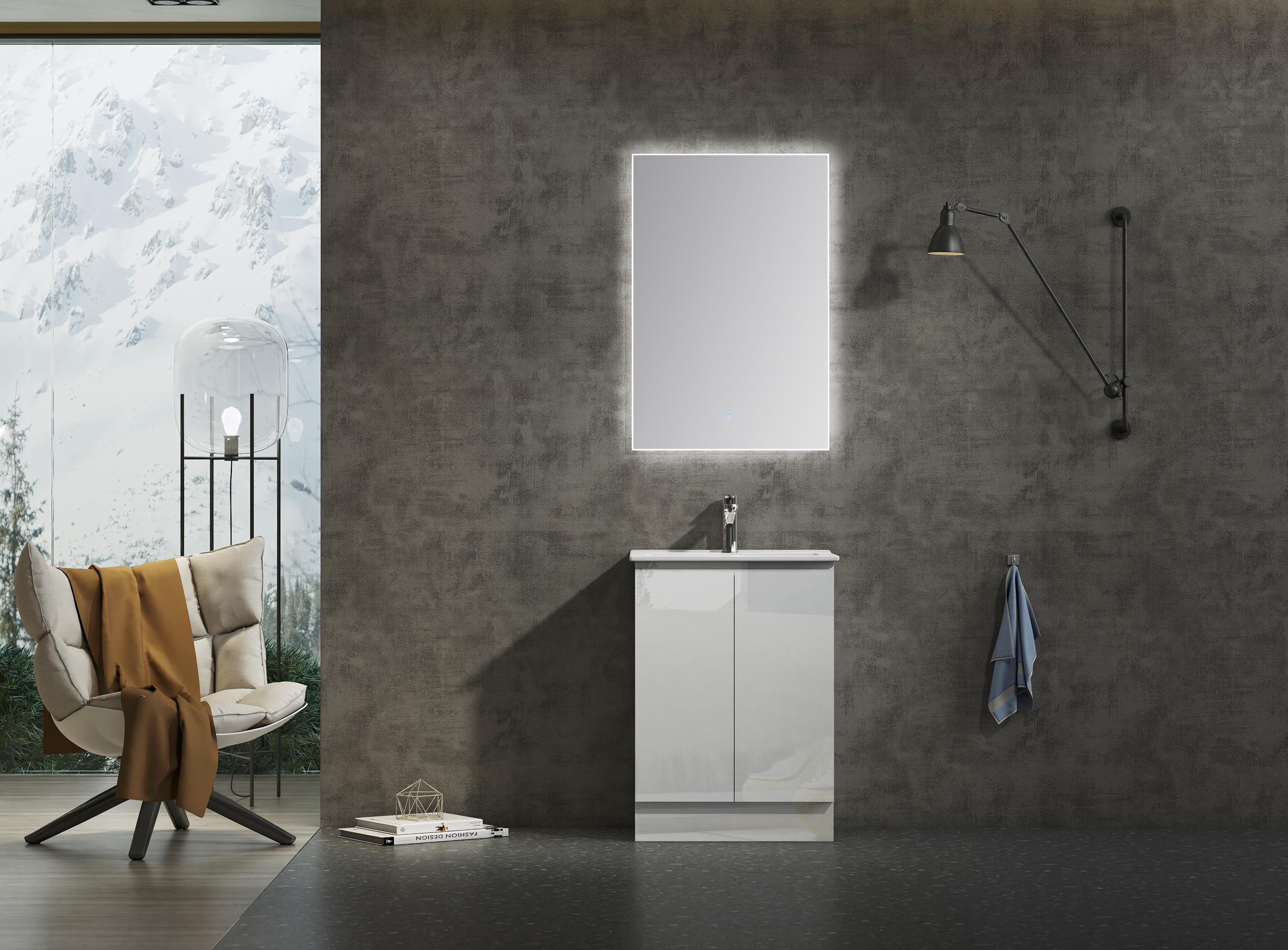 Nora Modena Floor Standing Vanity White W590*D260*H830 (LDJA600WMC)