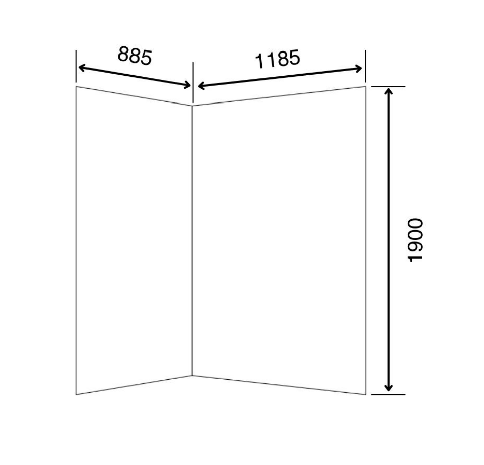 Nora 2 Sides Shower Liner 1185*885*1900mm (SL1290T)