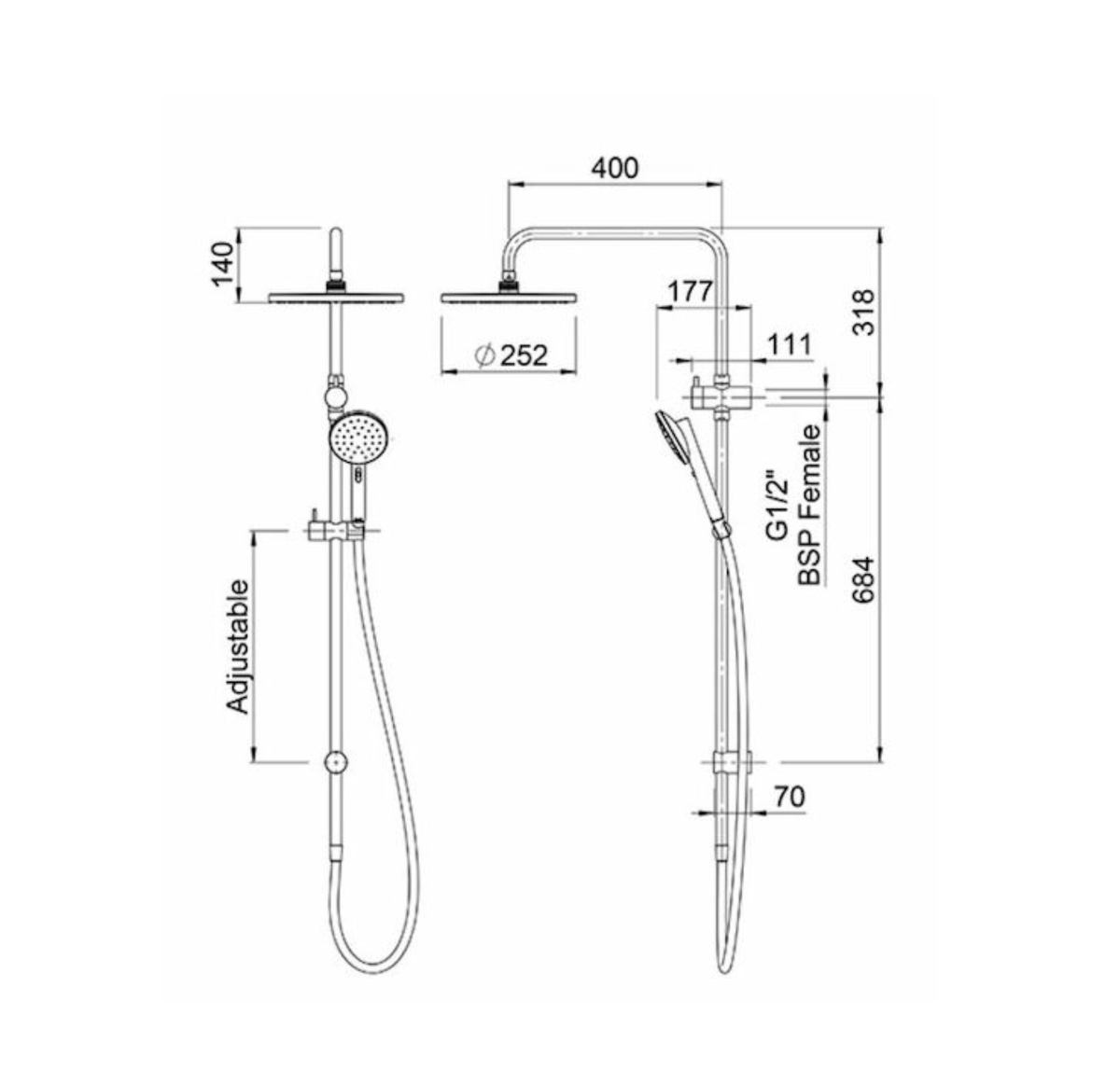Methven Minimalist MK2 Shower System - Chrome (MNSSCP)