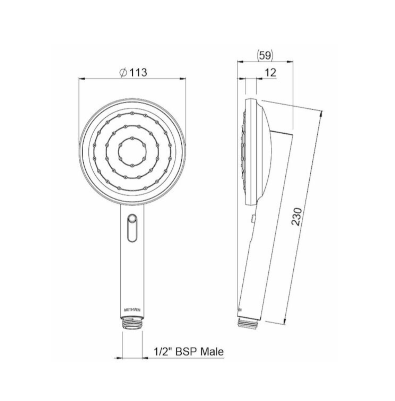 Methven Vjet Tūroa Handset - Stainless Steel & Graphite (TUHSSSGR)