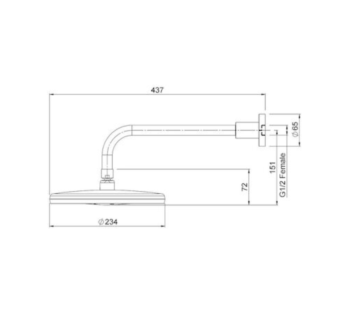 Methven Satinjet Overhead II On Wall Arm - Chrome (OSRO230WACPGR)