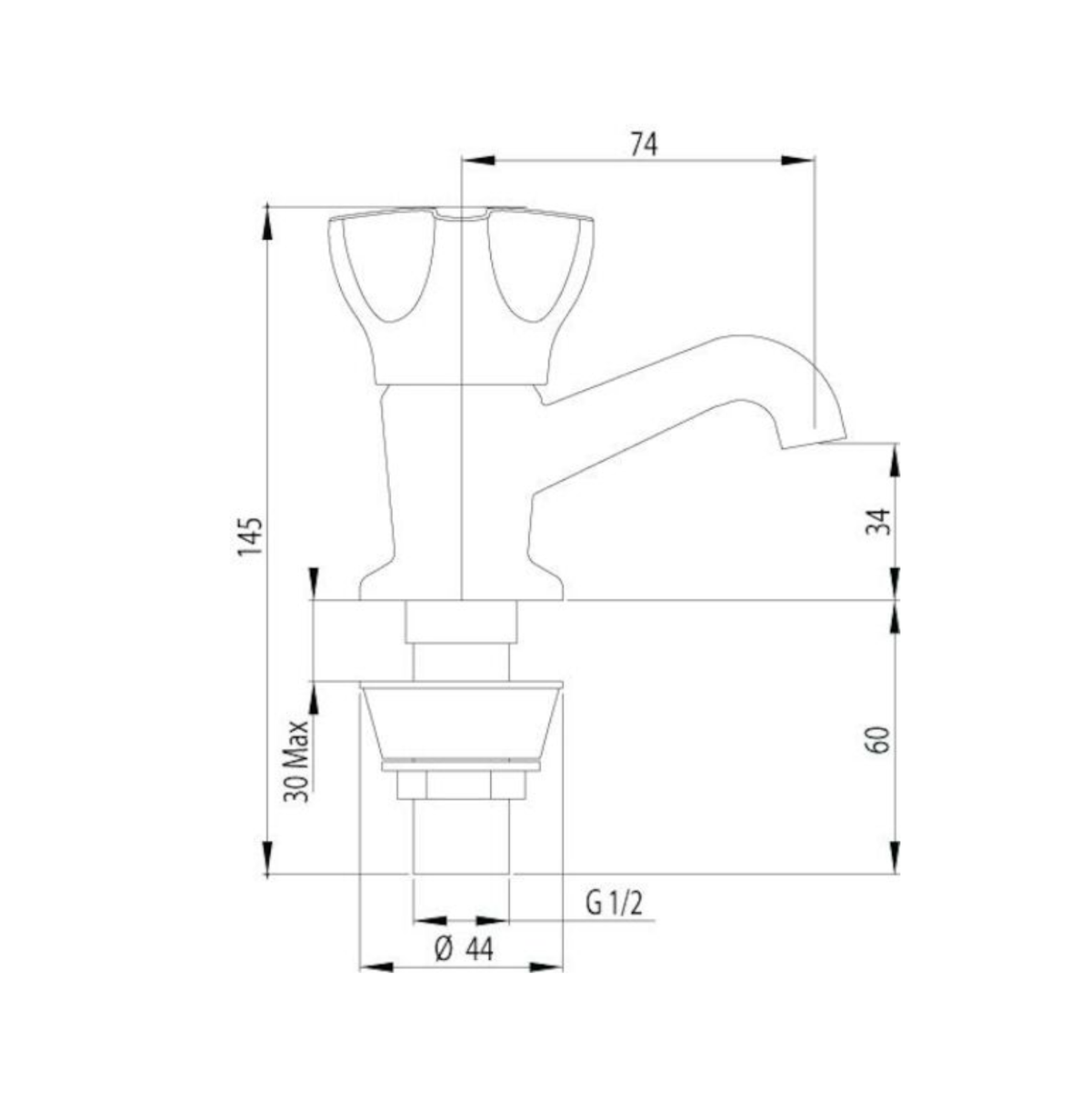 Methven Awa Basin Tap STD Single Chrome - Lead Free (AW623F)