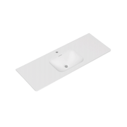 Nora Bianca Solid Surface Vanity Top with Overflow, Round Corner, R25, Matt White, W1200*D460*H135mm (SS-RC25-MW1200)