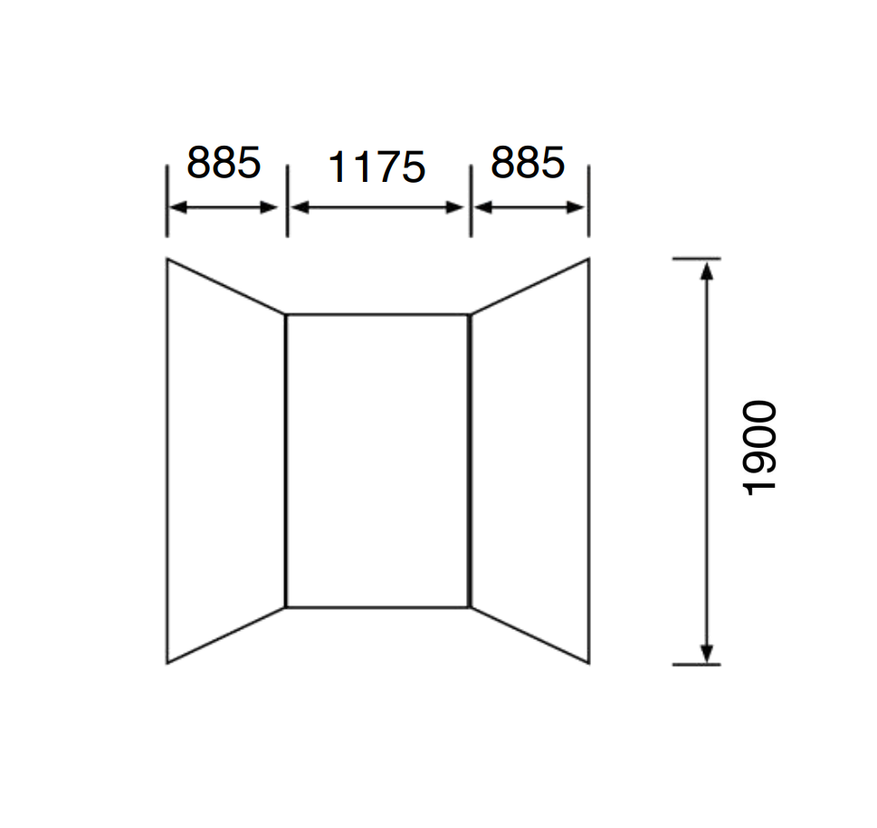Nora 3 Sides Shower Liner 885*1175*885*1900 mm (SL9129T)