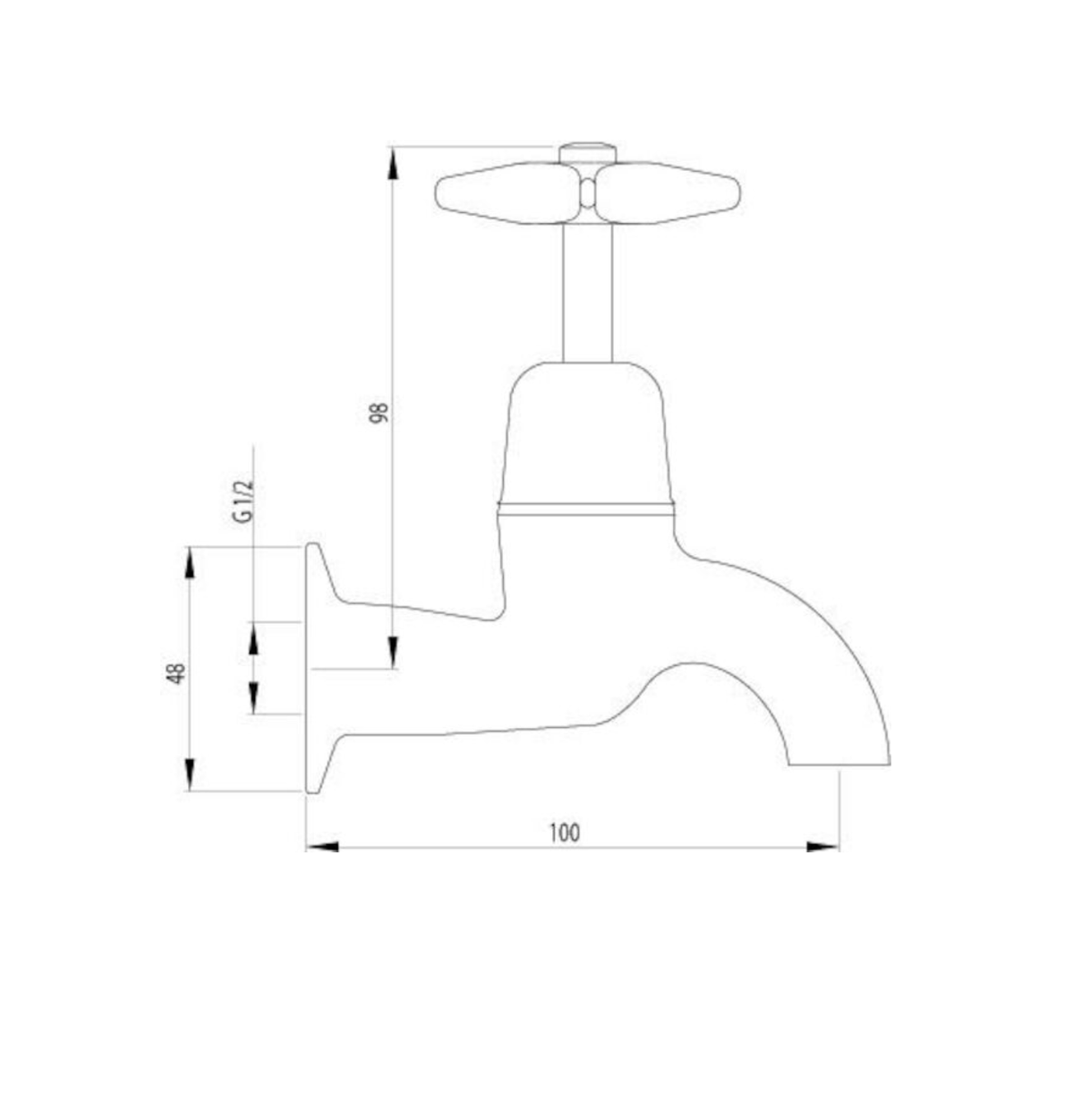 Methven 48 x 15mm Kowhai Tub Tap Chrome (48)