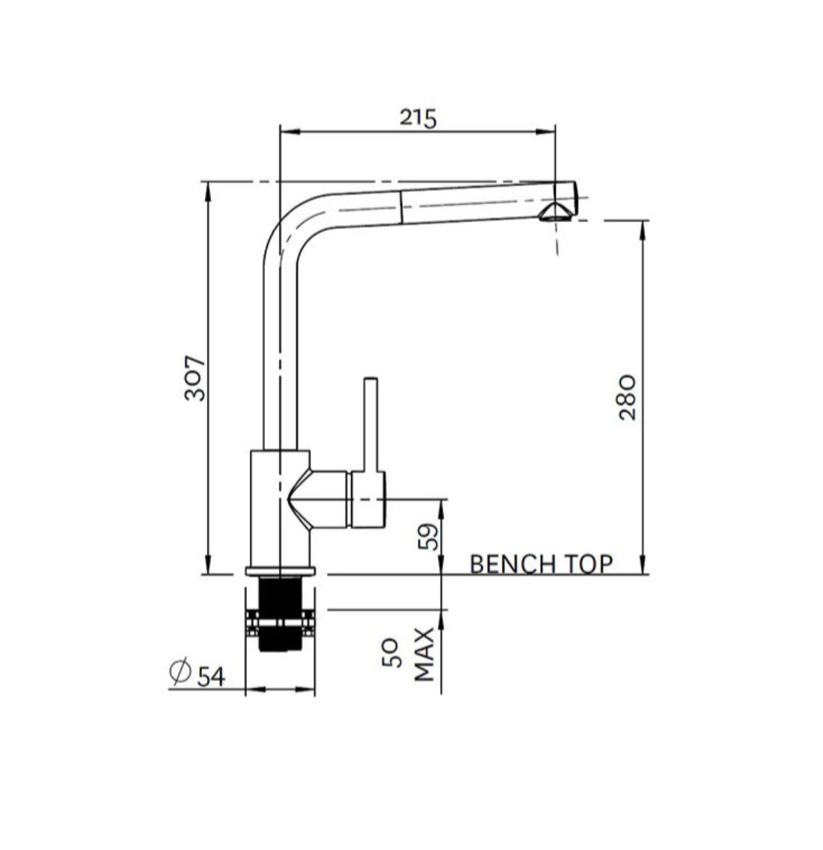 Methven Minimalist Metro Pull Out Sink Mixer Lead Free - Chrome (MMKMPOCP4F)