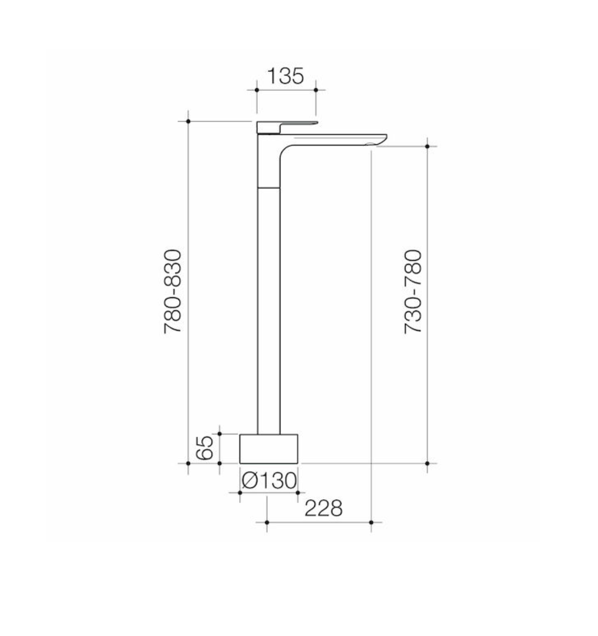 Caroma Urbane® II Freestanding Bath Filler - Brushed Nickel (98611BN)