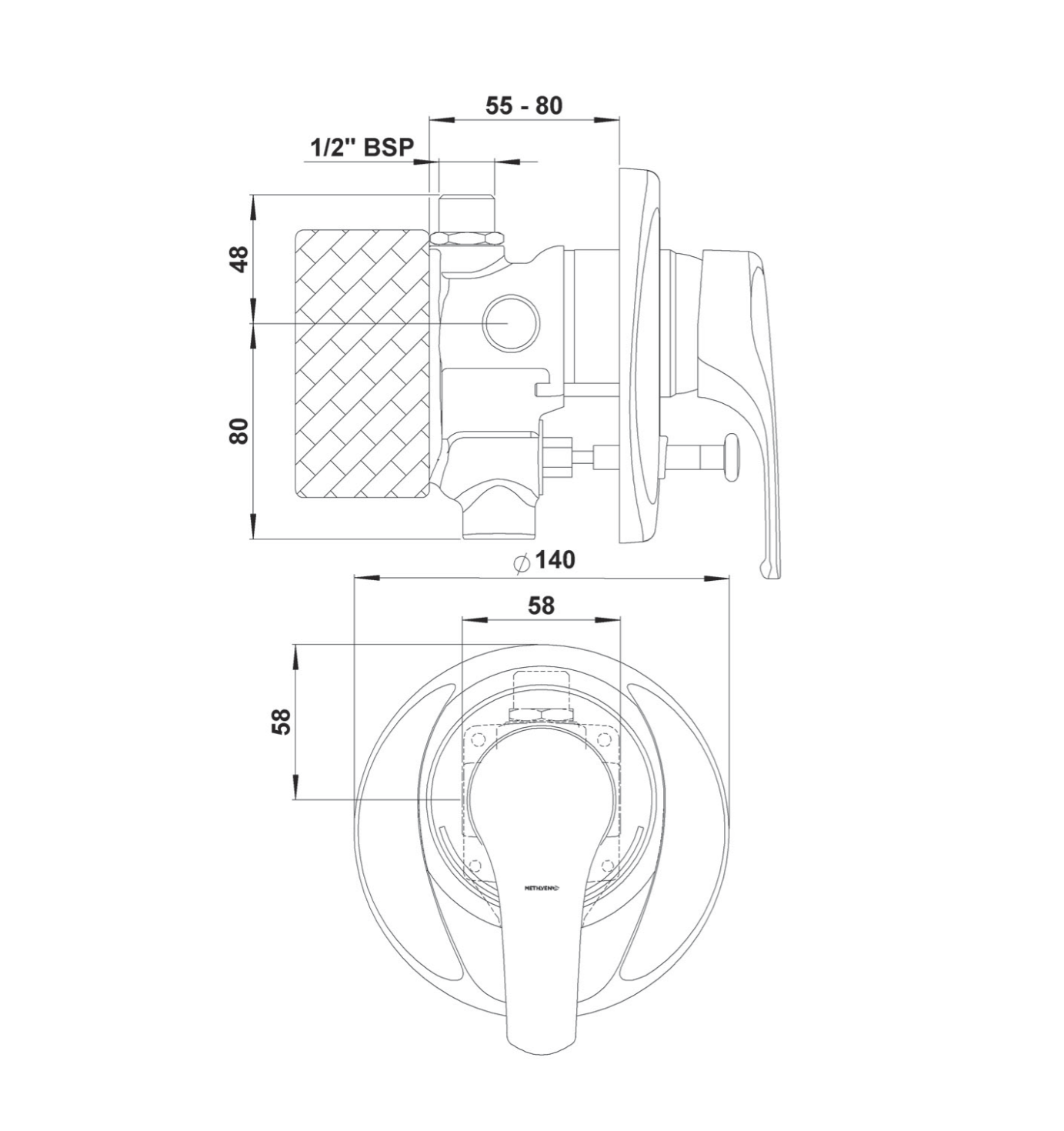 Methven Futura Shower Mixer with Diverter Chrome (FTSHDCP2)