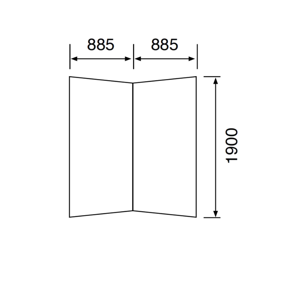 Nora 2 Sides Shower Liner 885*885*1900mm (SL9T)