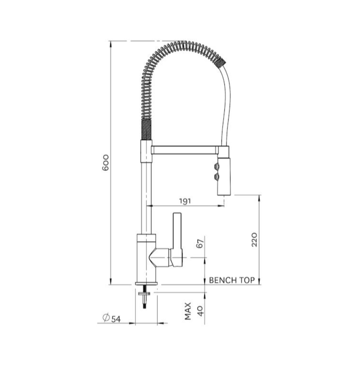Methven Culinary Gaston Pull Down Sink Mixer (Chrome) - Lead Free (02-9402F)