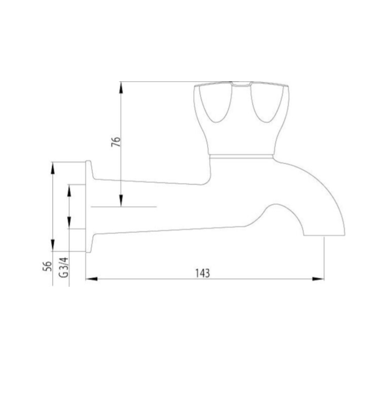Methven Awa Bath Tap 20mm Standard Single - Chrome (AW49320S)