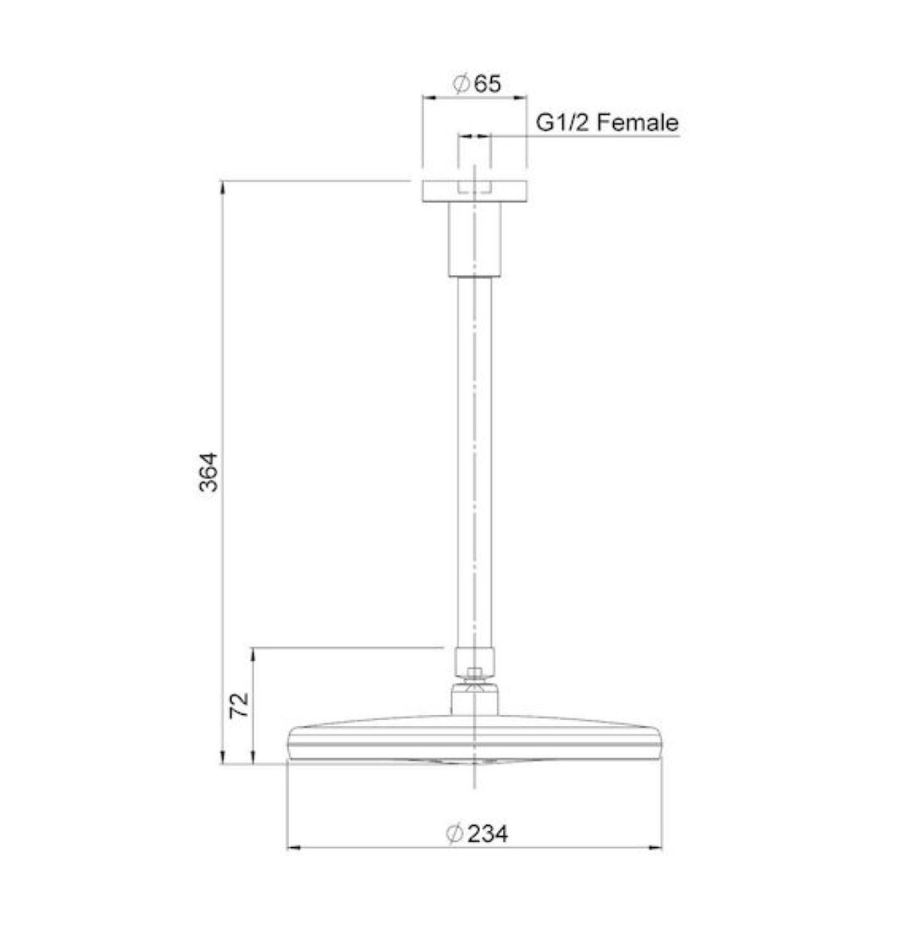 Methven Satinjet Overhead II On Ceiling Arm - Chrome (OSRO230CACPGR)